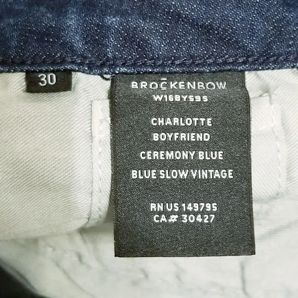 Brockenbow Jeans Women's Size 30 Charlotte Boyfriend Beaded Marbling (35x29.5)